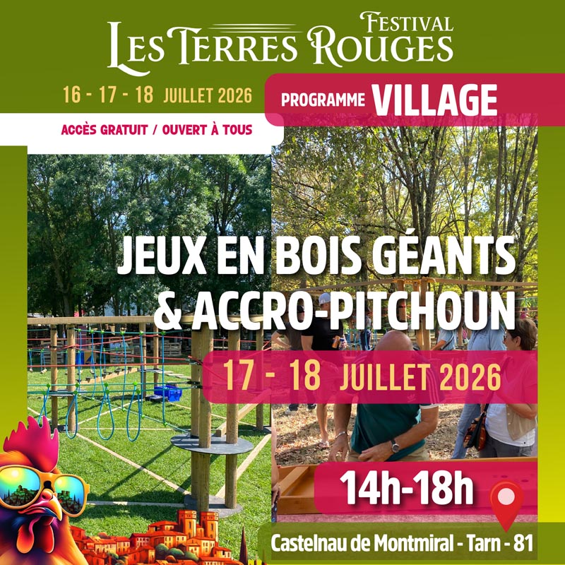 Festival Les Terres Rouges - Programmation village Castelnau de Montmiral - Tarn 81