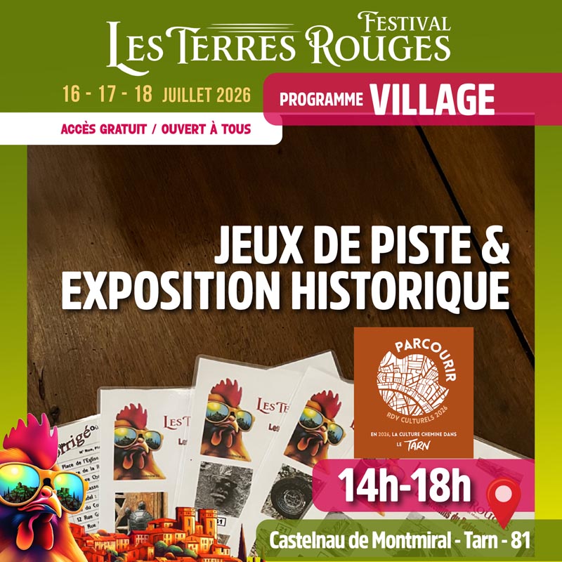 Festival Les Terres Rouges - Programmation village Castelnau de Montmiral - Tarn 81