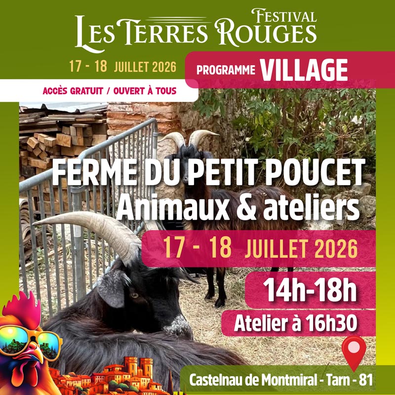 Festival Les Terres Rouges - Programmation village Castelnau de Montmiral - Tarn 81