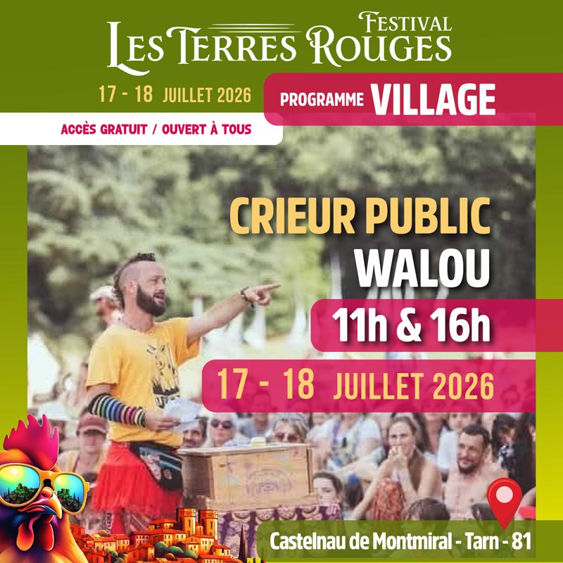 Festival Les Terres Rouges - Programmation village Castelnau de Montmiral - Tarn 81