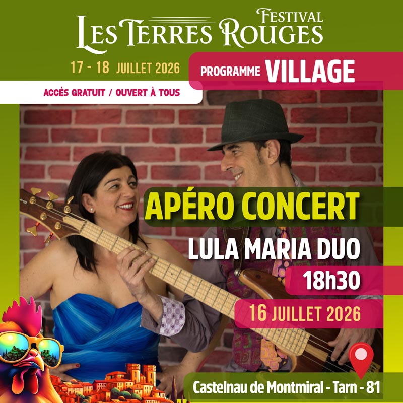 Festival Les Terres Rouges - Programmation village Castelnau de Montmiral - Tarn 81
