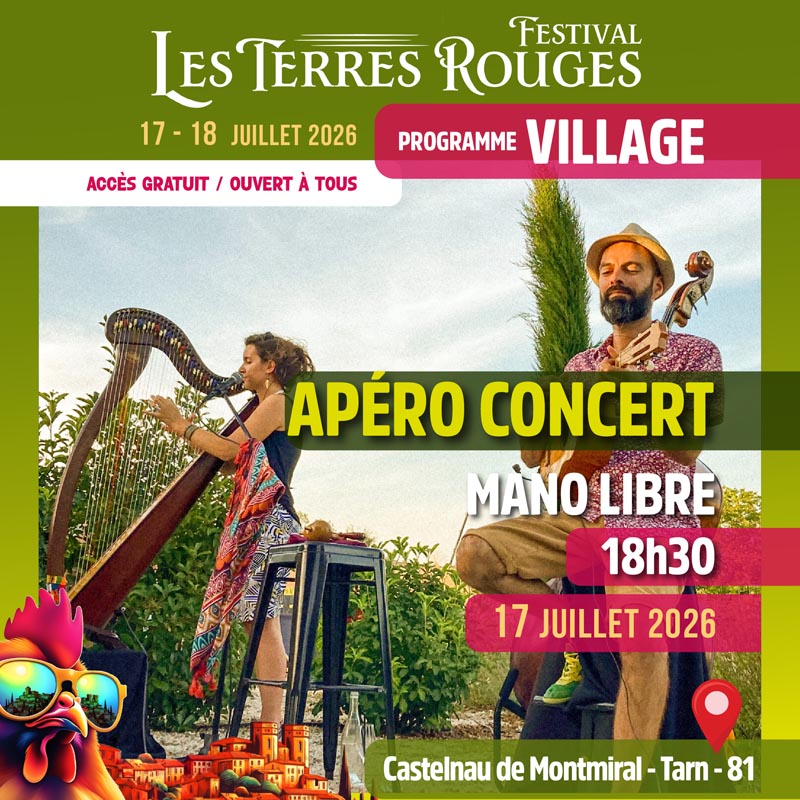 Festival Les Terres Rouges - Programmation village Castelnau de Montmiral - Tarn 81